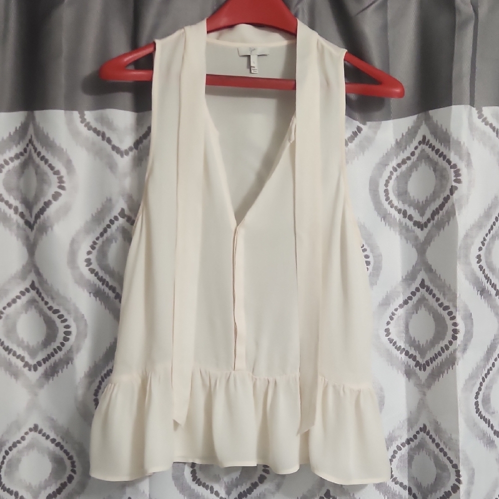 Joie Silk Sleeveless Ruffle Blouse